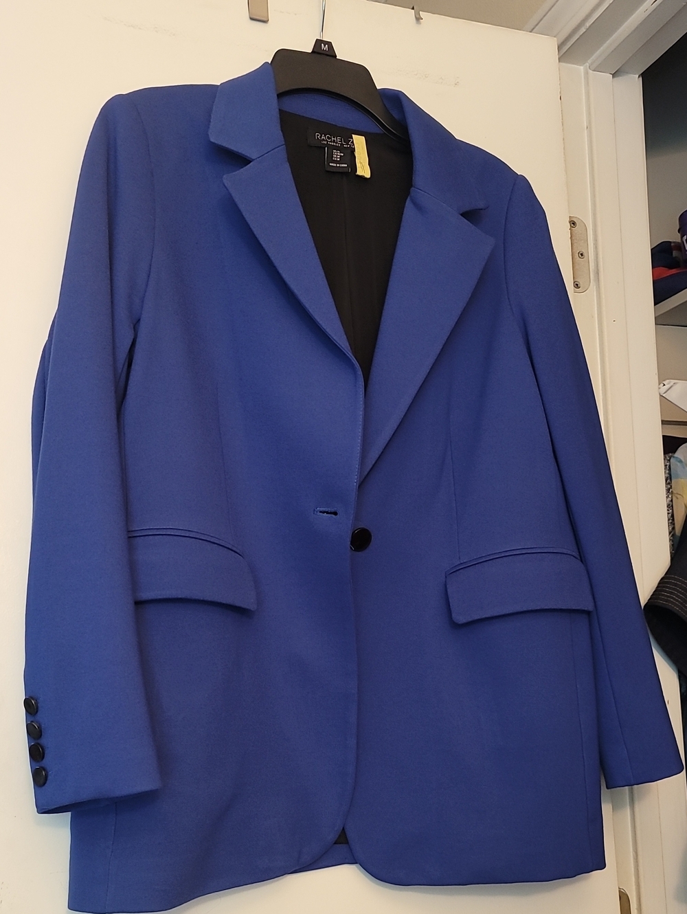 RACHEL Rachel Zoes  Women's Royal Blue Single-Button Blazer